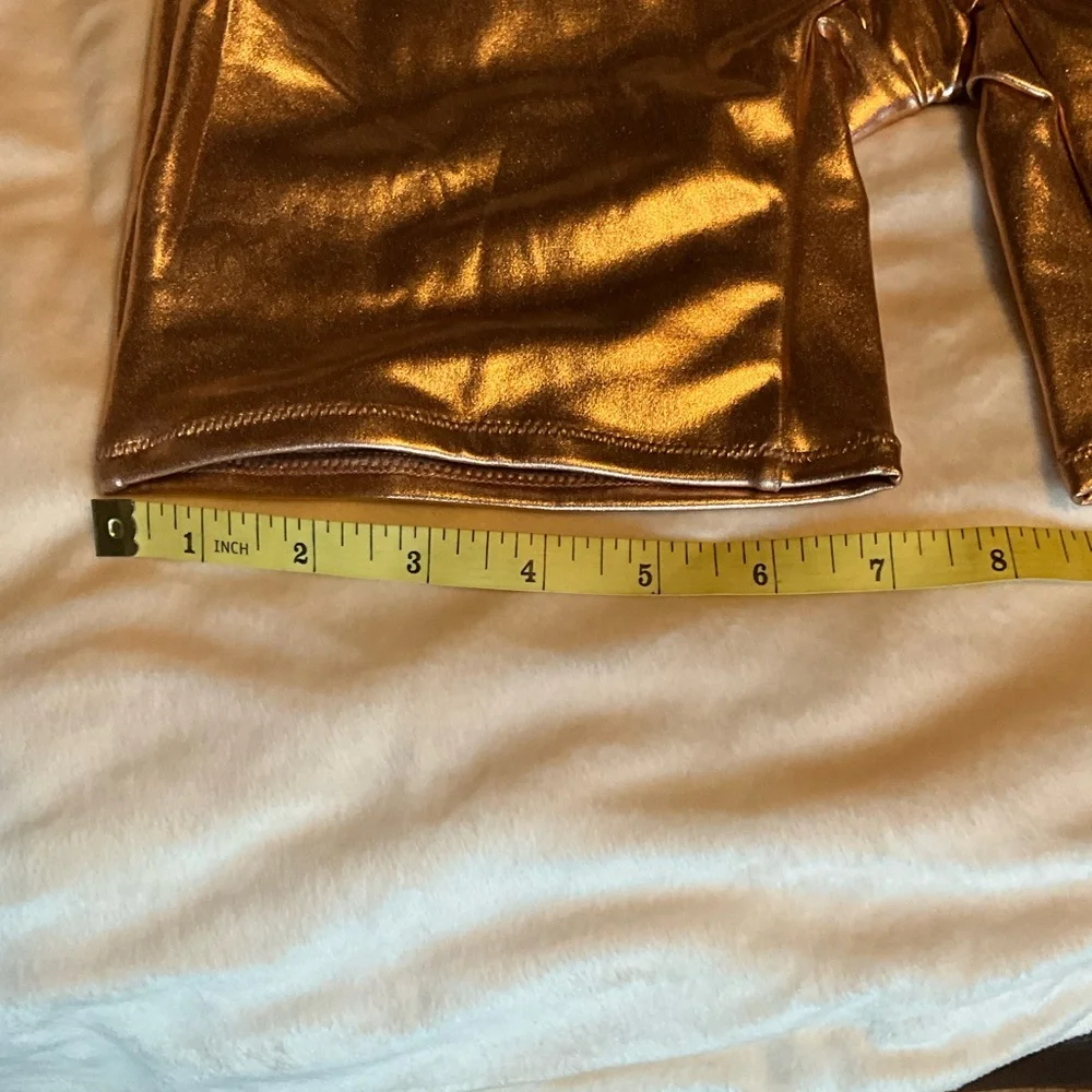 SKIMS Swim Women's Rose Gold Metallic Racerback Cycle Suit Size Small NWT